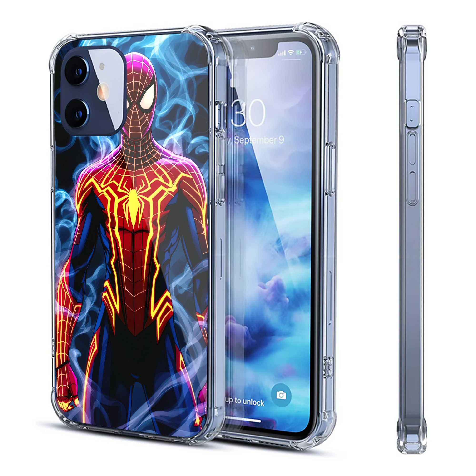 （画像用） Spider Man スパイダーマン 【iPhone 12シリーズ対応】透明スマホケース（クリアソフトケース）